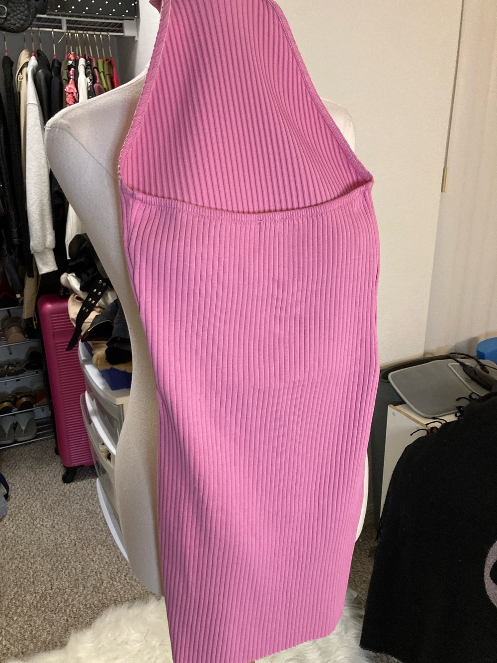 Zara Pink Ribbed Halter Mini Dress - Picture 5 of 6